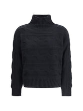 MAX MARA STUDIO L high-neck cable-knit sweater 