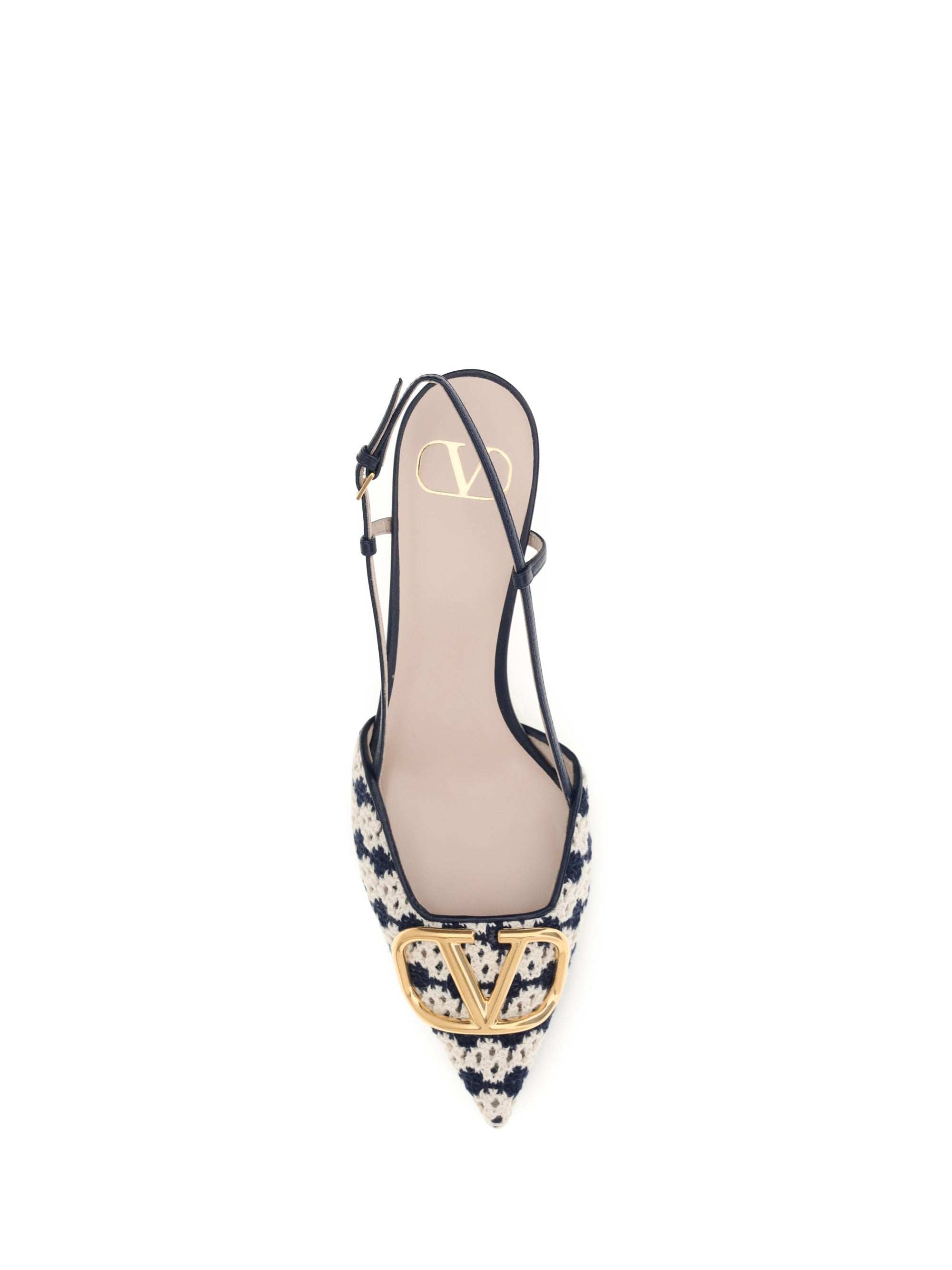 vlogo signature slingback pumps in crochet fabric