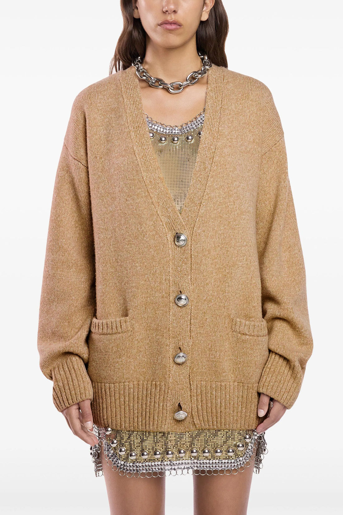 RABANNE L wool and cashmere cardigan