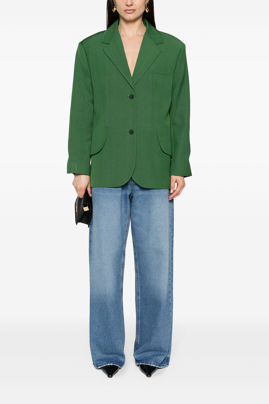 JACQUEMUS 34 single-breasted la veste titolo linen and wool blazer