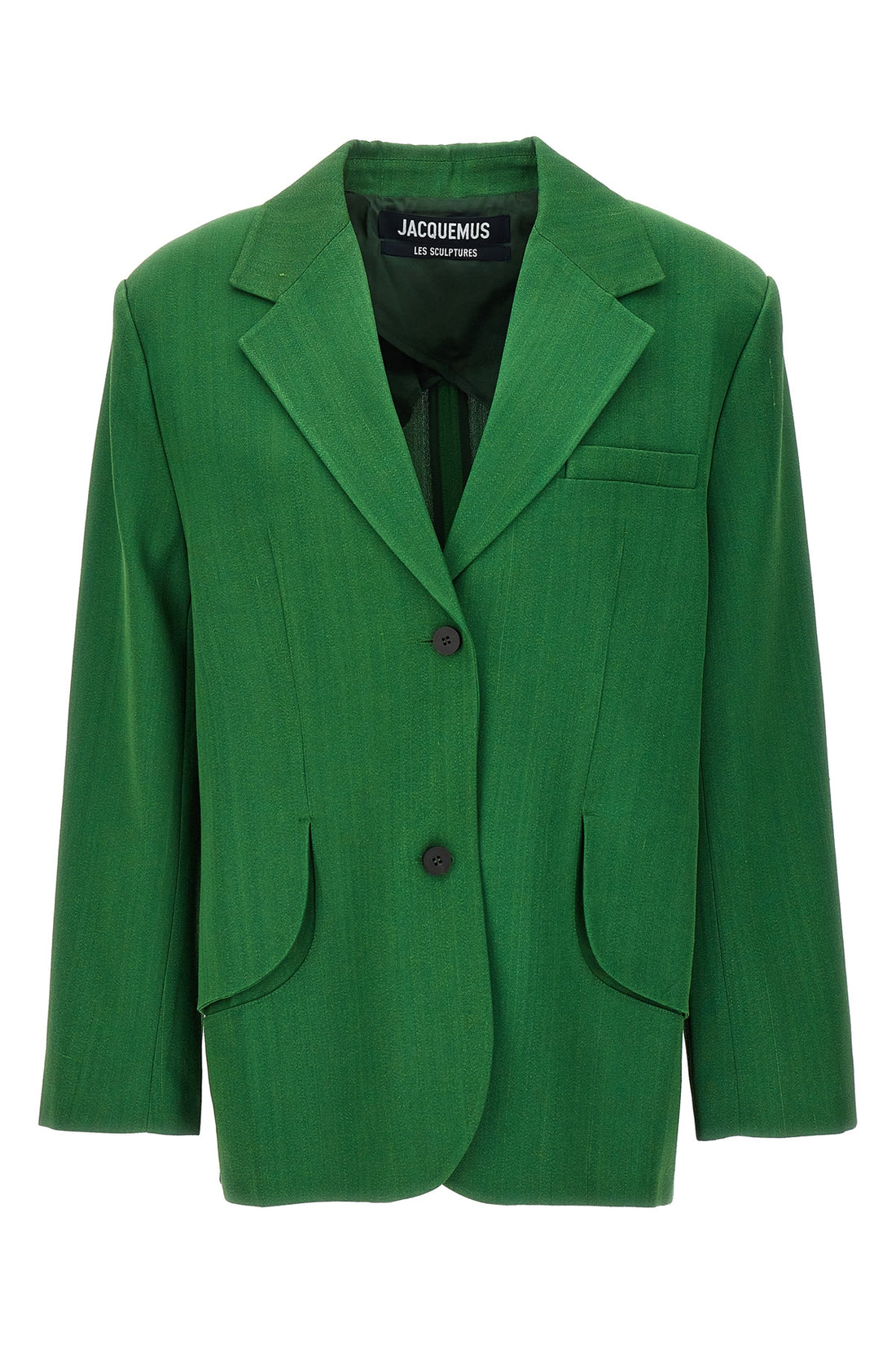 JACQUEMUS 34 single-breasted la veste titolo linen and wool blazer