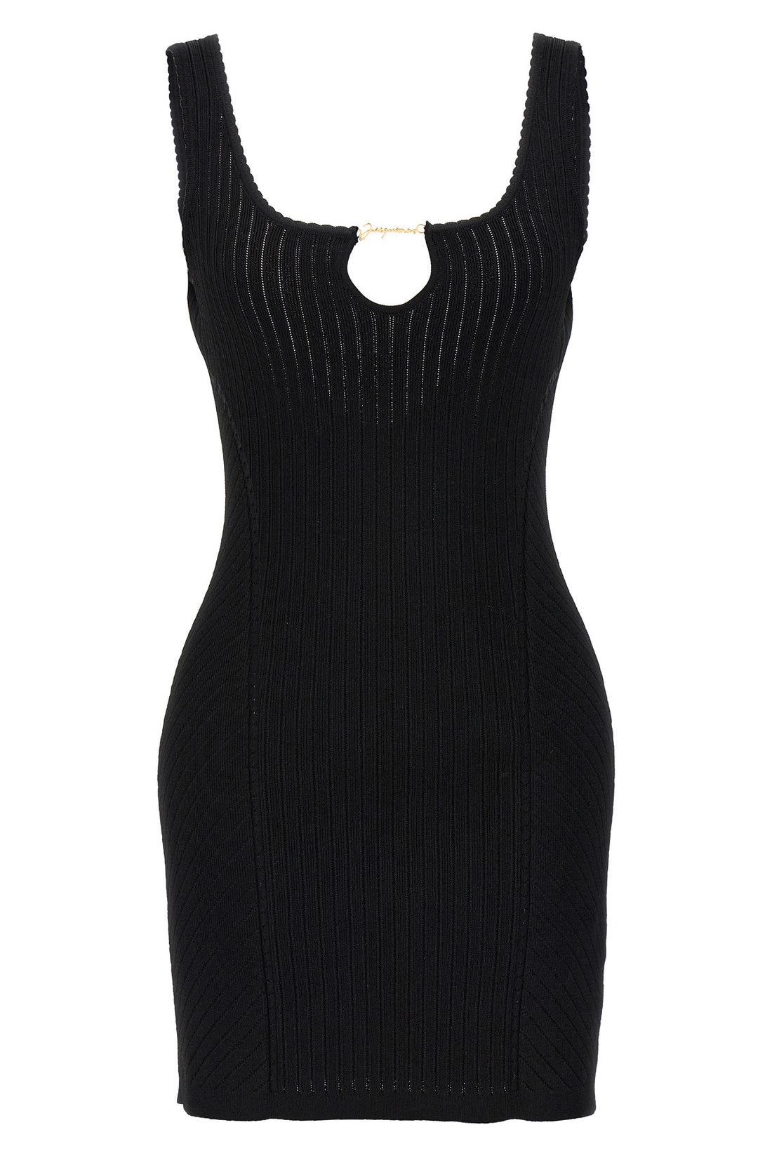 JACQUEMUS 38 la mini robe sierra dress in ribbed viscose blend