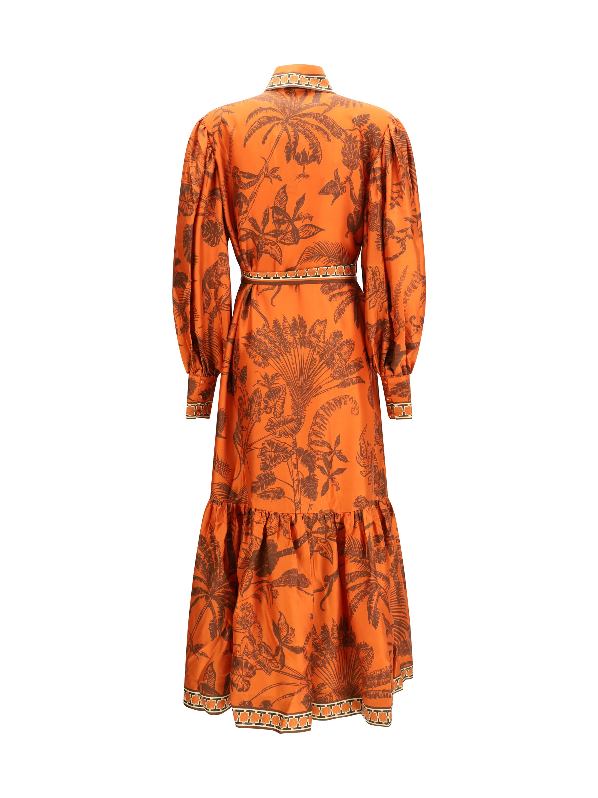ALEMAIS 8 monkey dance silk shirtdress