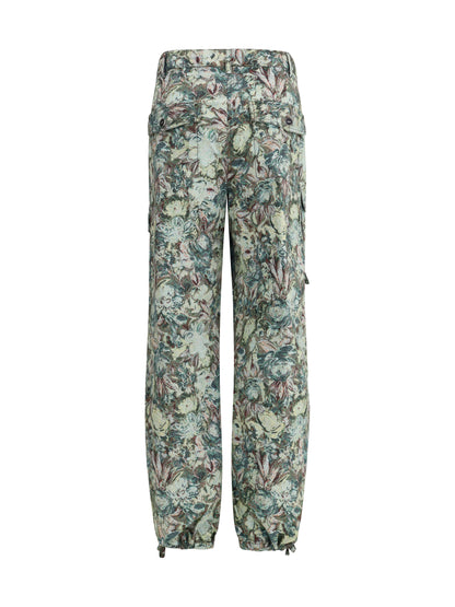 GANNI 36 printed stretched cotton pants 
