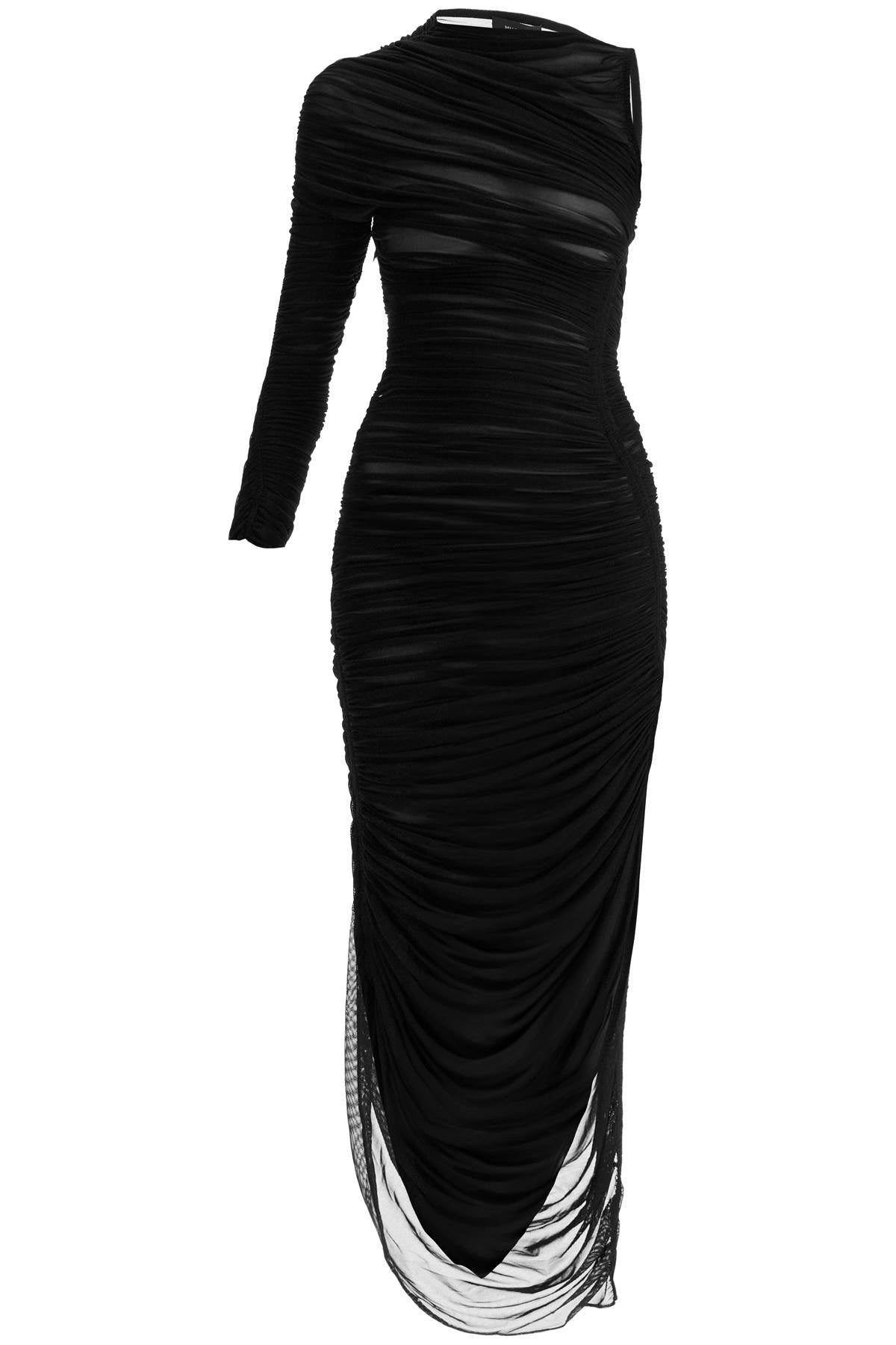 asymmetric mesh dress in italian