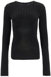 ribbed knit top with long sleeves