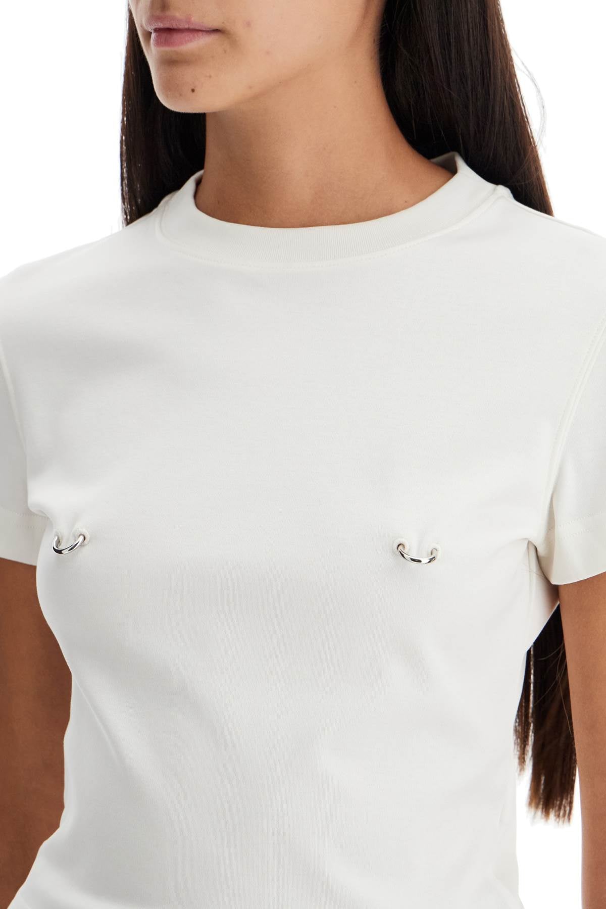 cropped t-shirt with piercing