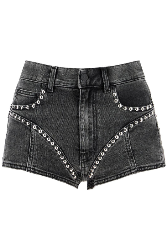 denim shorts with studs and embell