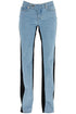 bicolor straight leg jeans with two