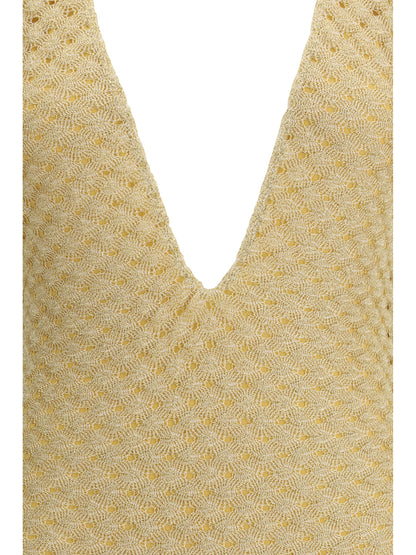 MISSONI 42 lamé viscose one-piece swimsuit 