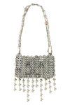 1969 strass nano shoulder bag in metal mesh and front pendant crystals