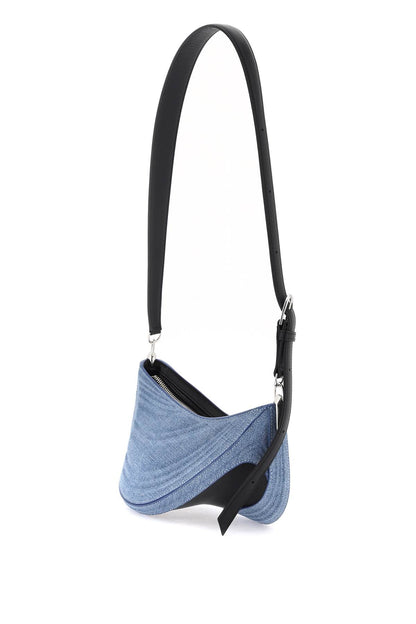 small denim spiral curve 01 shoulder bag