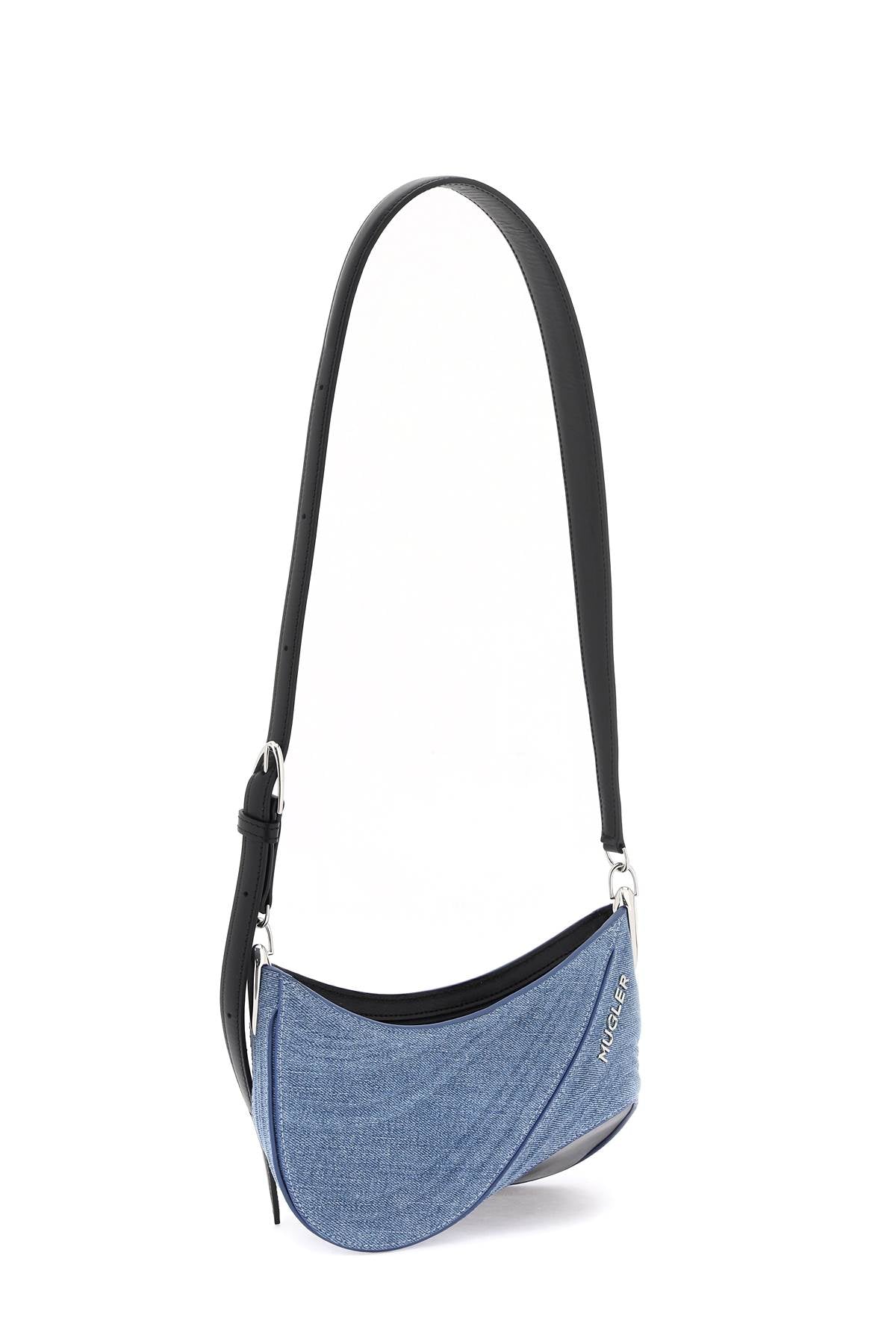 small denim spiral curve 01 shoulder bag