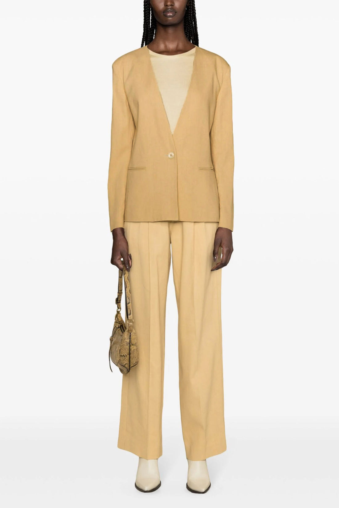 ISABEL MARANT 38 manzil single-breasted blazer in hemp blend