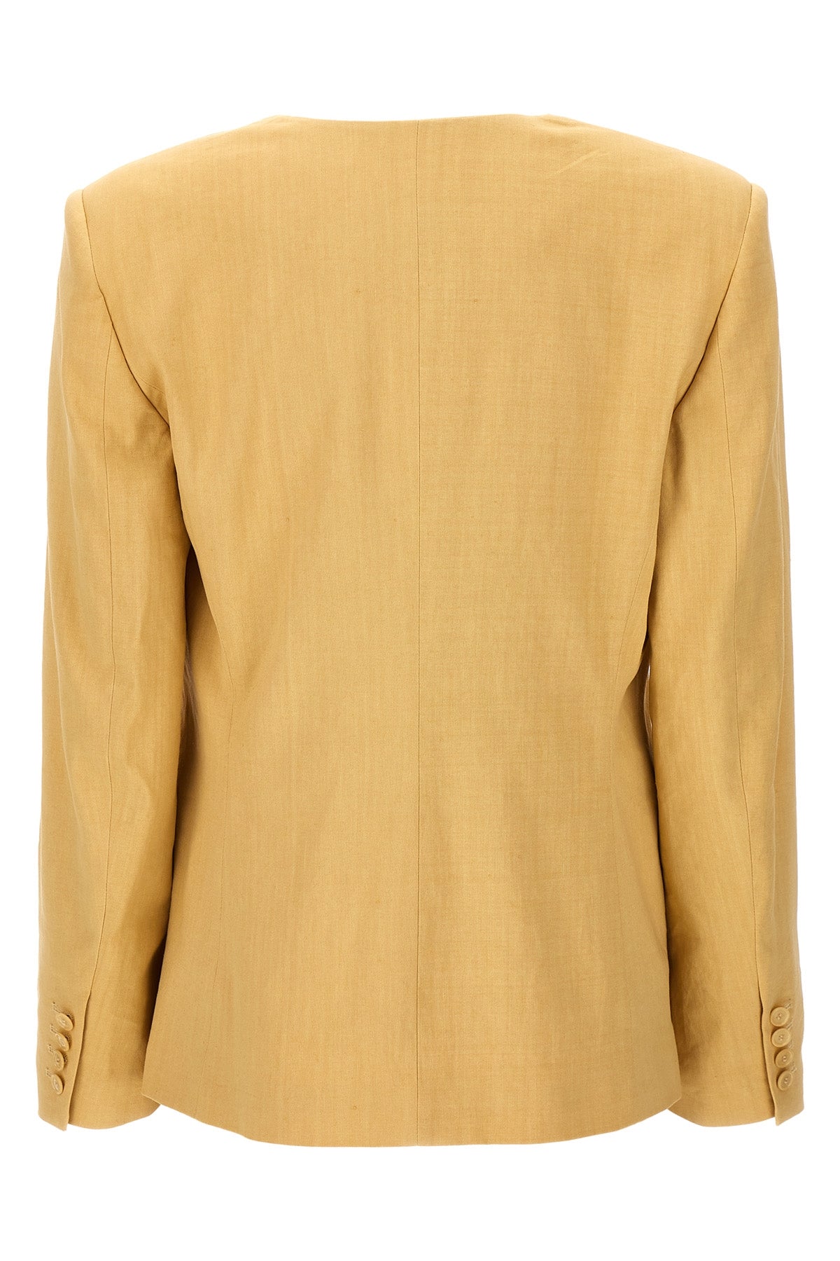 manzil single-breasted blazer in hemp blend