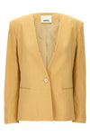 manzil single-breasted blazer in hemp blend