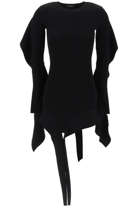 asymmetric mini dress with ruffle details