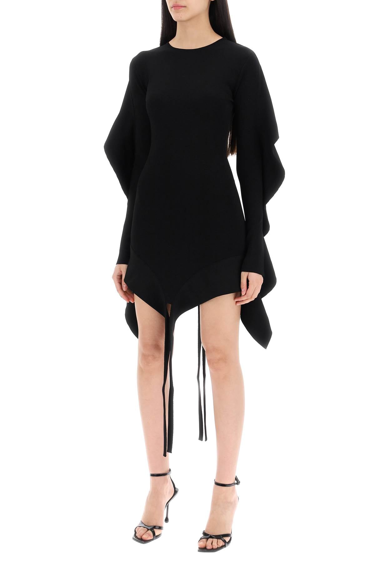 asymmetric mini dress with ruffle details