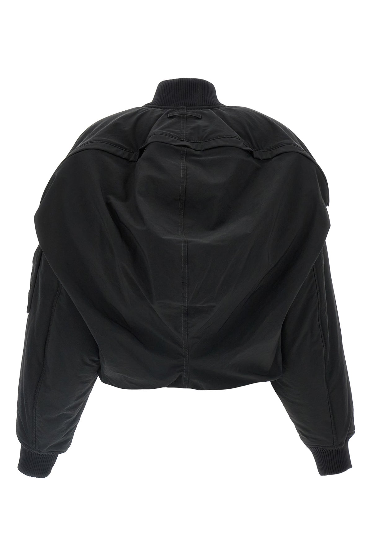 the hooded bomber padded nylon jacket