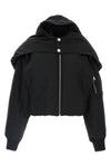the hooded bomber padded nylon jacket