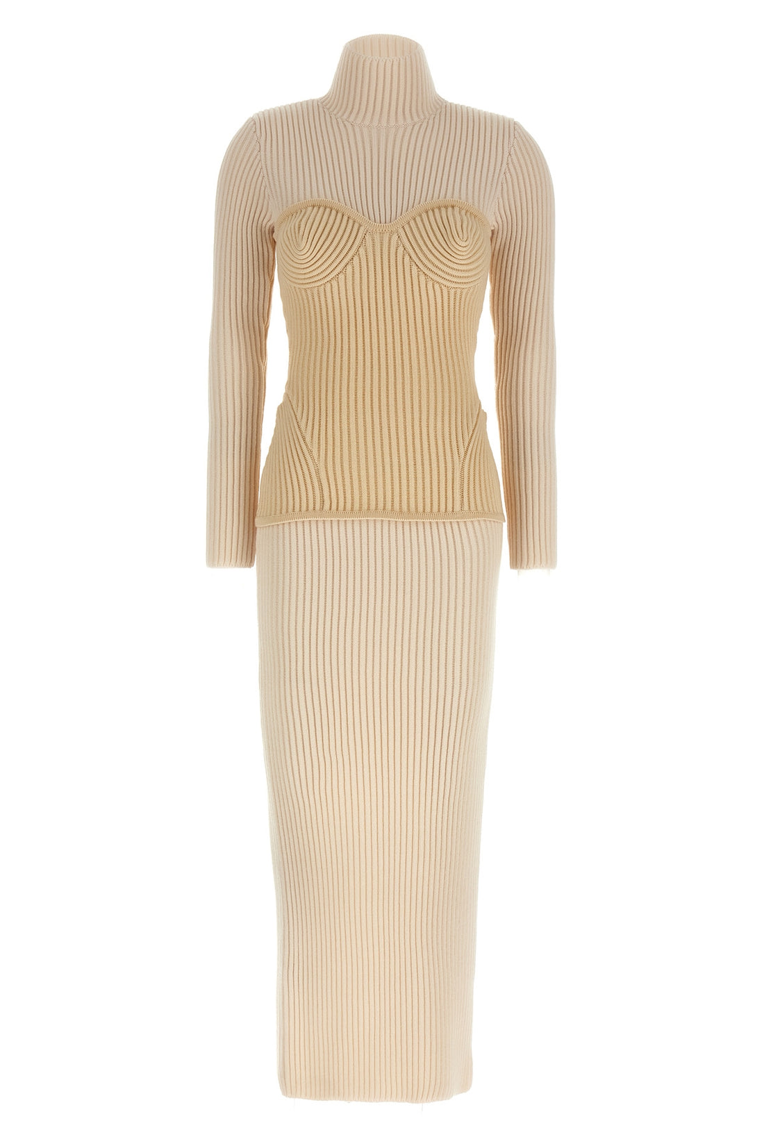 JEAN PAUL GAULTIER XS long dress in ribbed merino wool