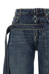 the blue denim strap cotton denim jeans