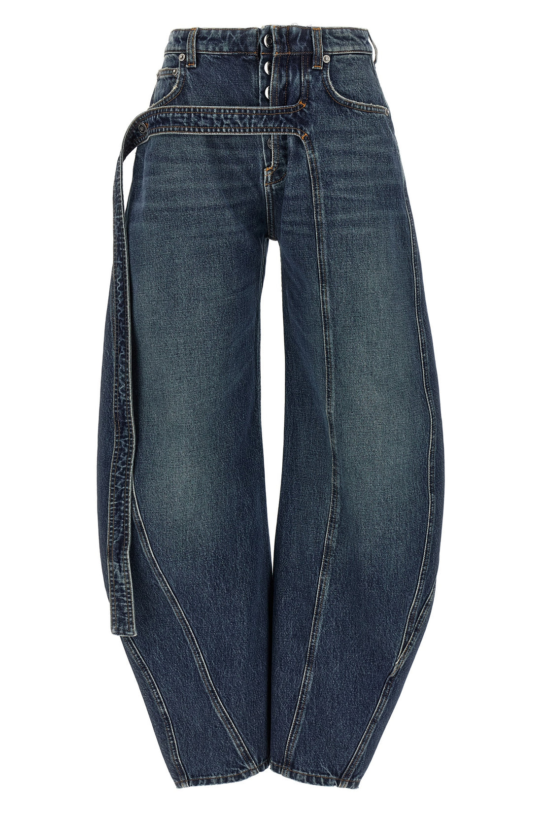 JEAN PAUL GAULTIER 25 the blue denim strap cotton denim jeans