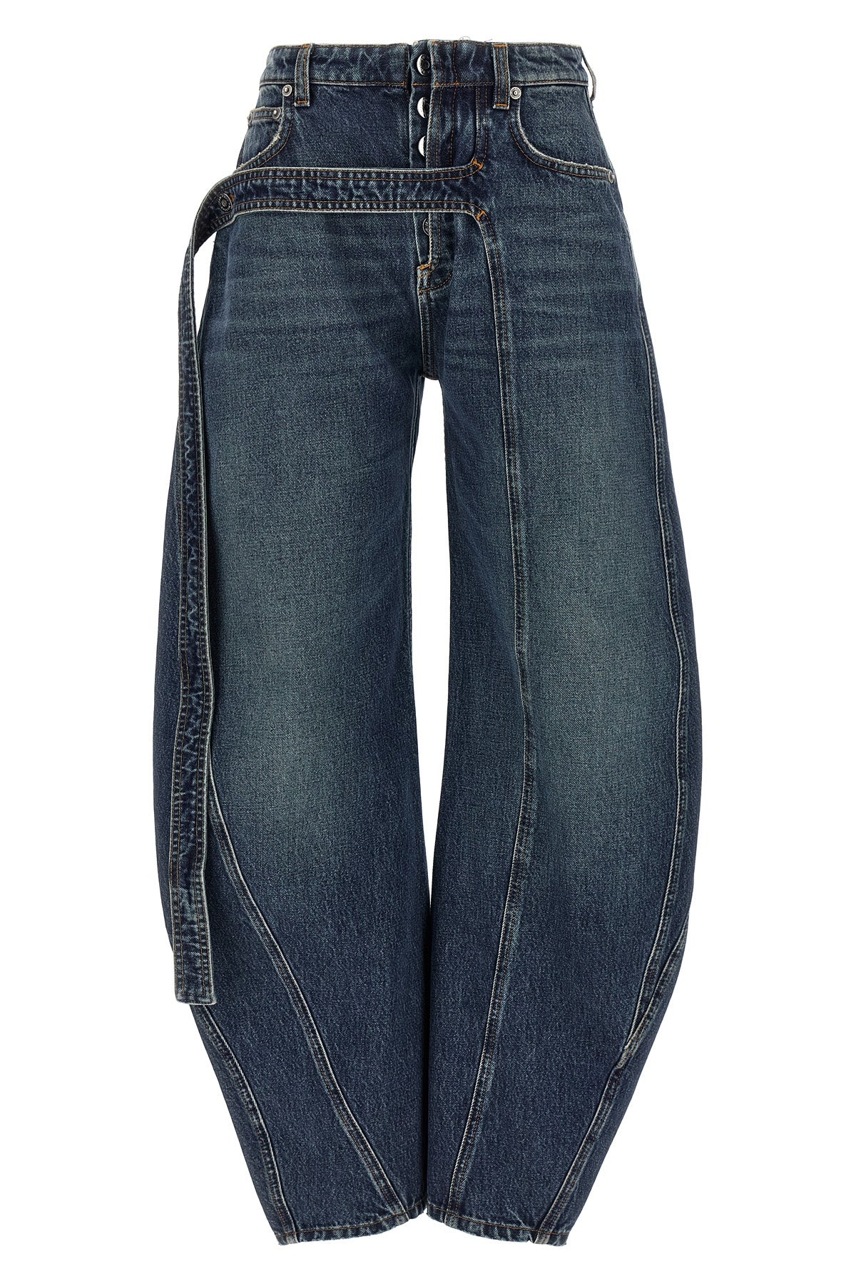 the blue denim strap cotton denim jeans