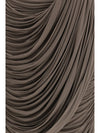 draped silk midi skirt