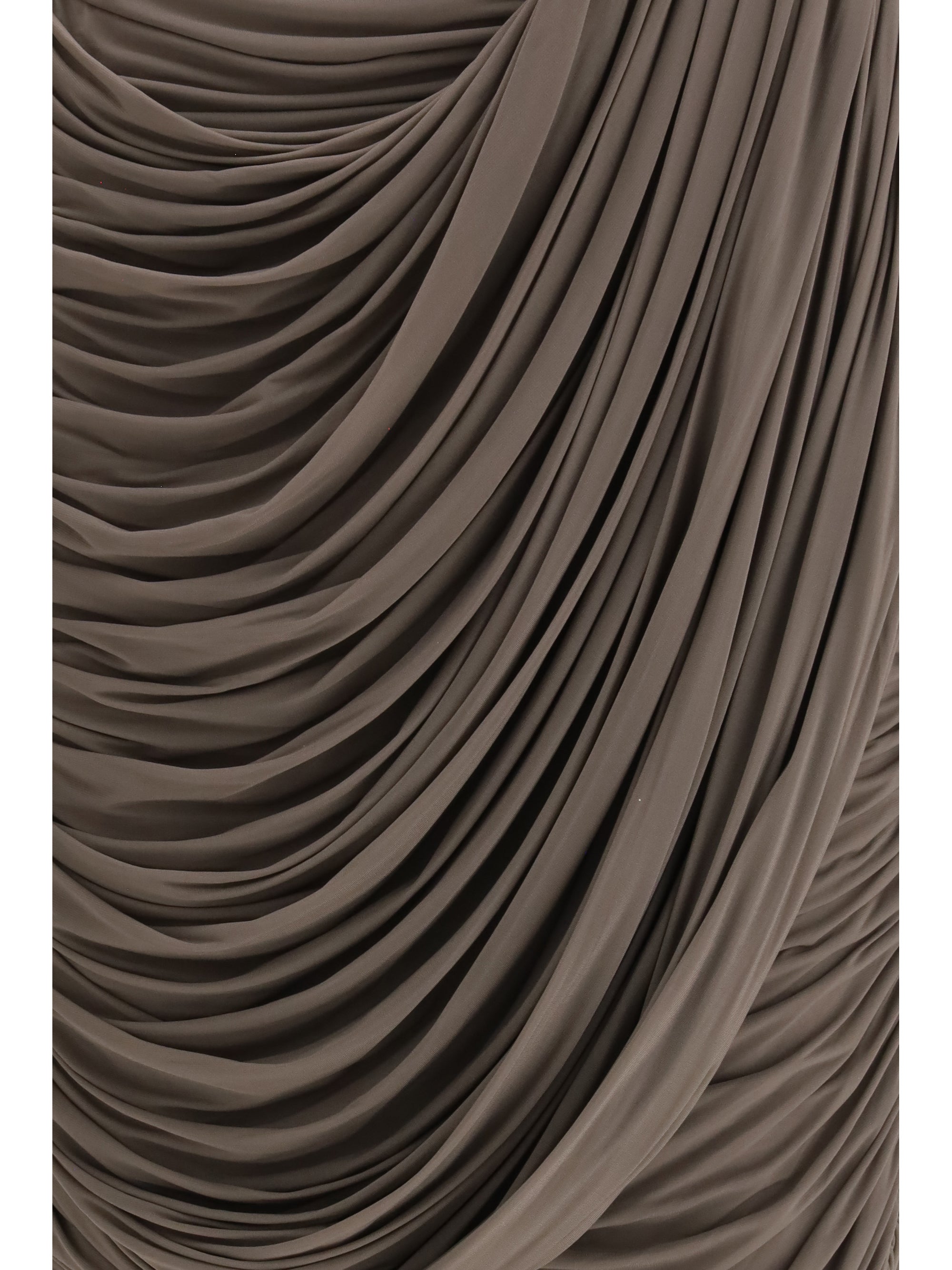 draped silk midi skirt