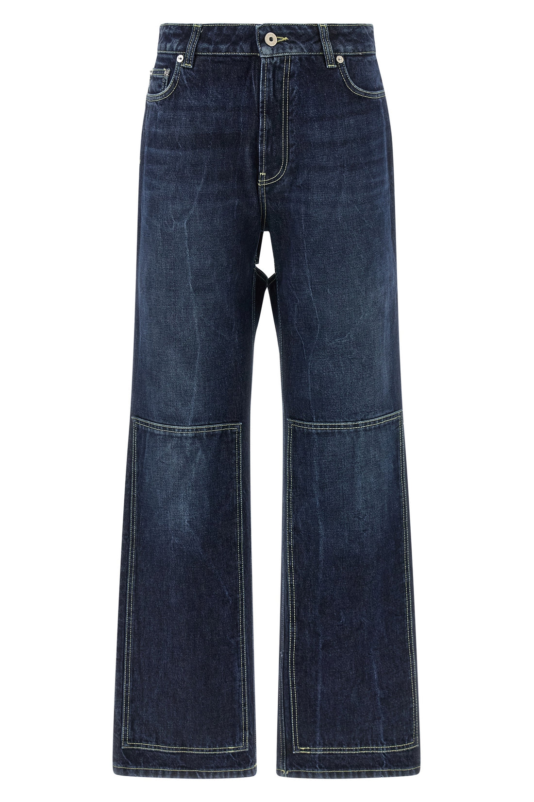JEAN PAUL GAULTIER 25 the blue cut-out stone-washed cotton denim jeans