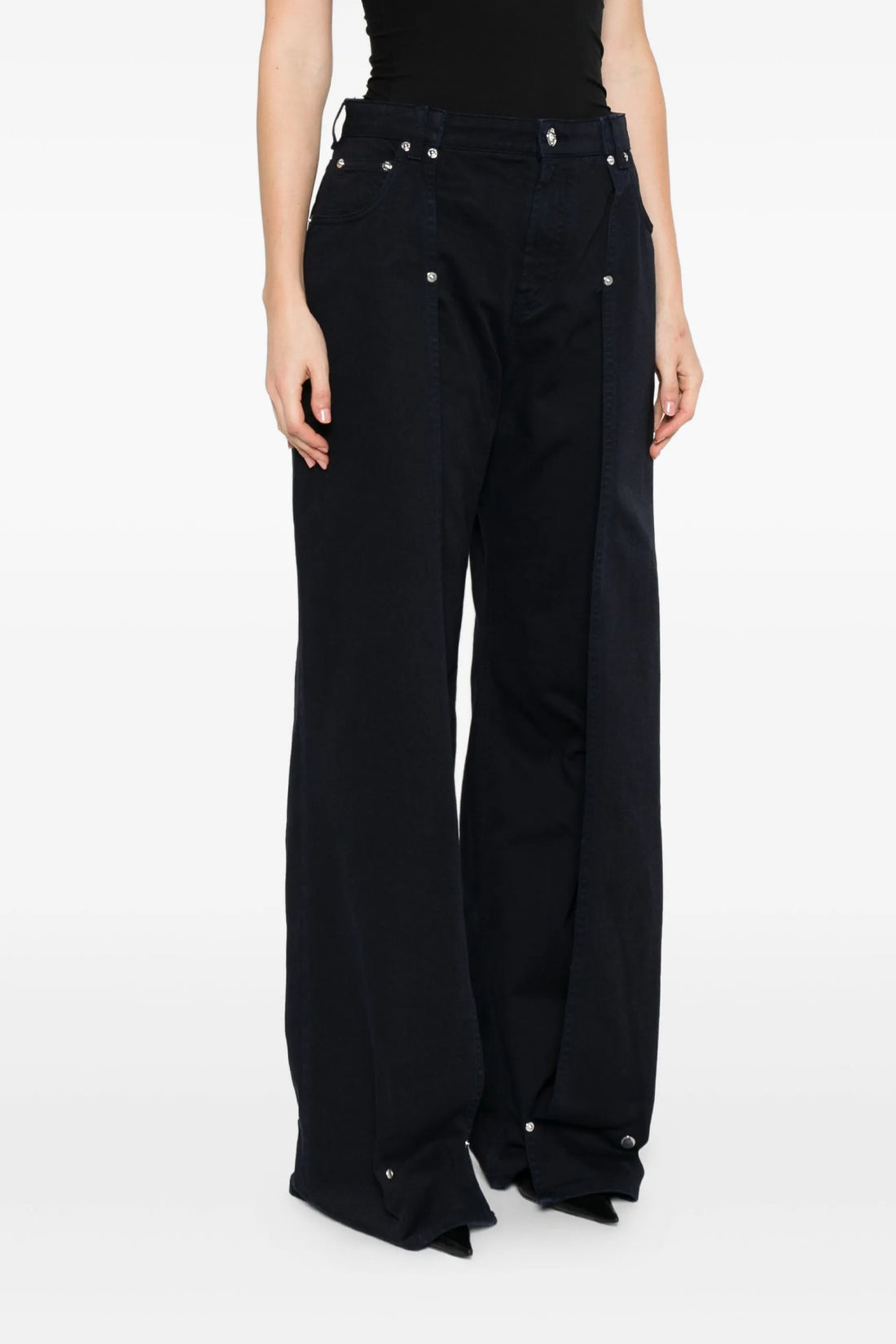 JEAN PAUL GAULTIER 23 the snap-button denim overdyed cotton denim jeans