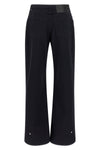 the snap-button denim overdyed cotton denim jeans