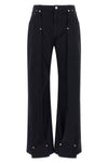 the snap-button denim overdyed cotton denim jeans