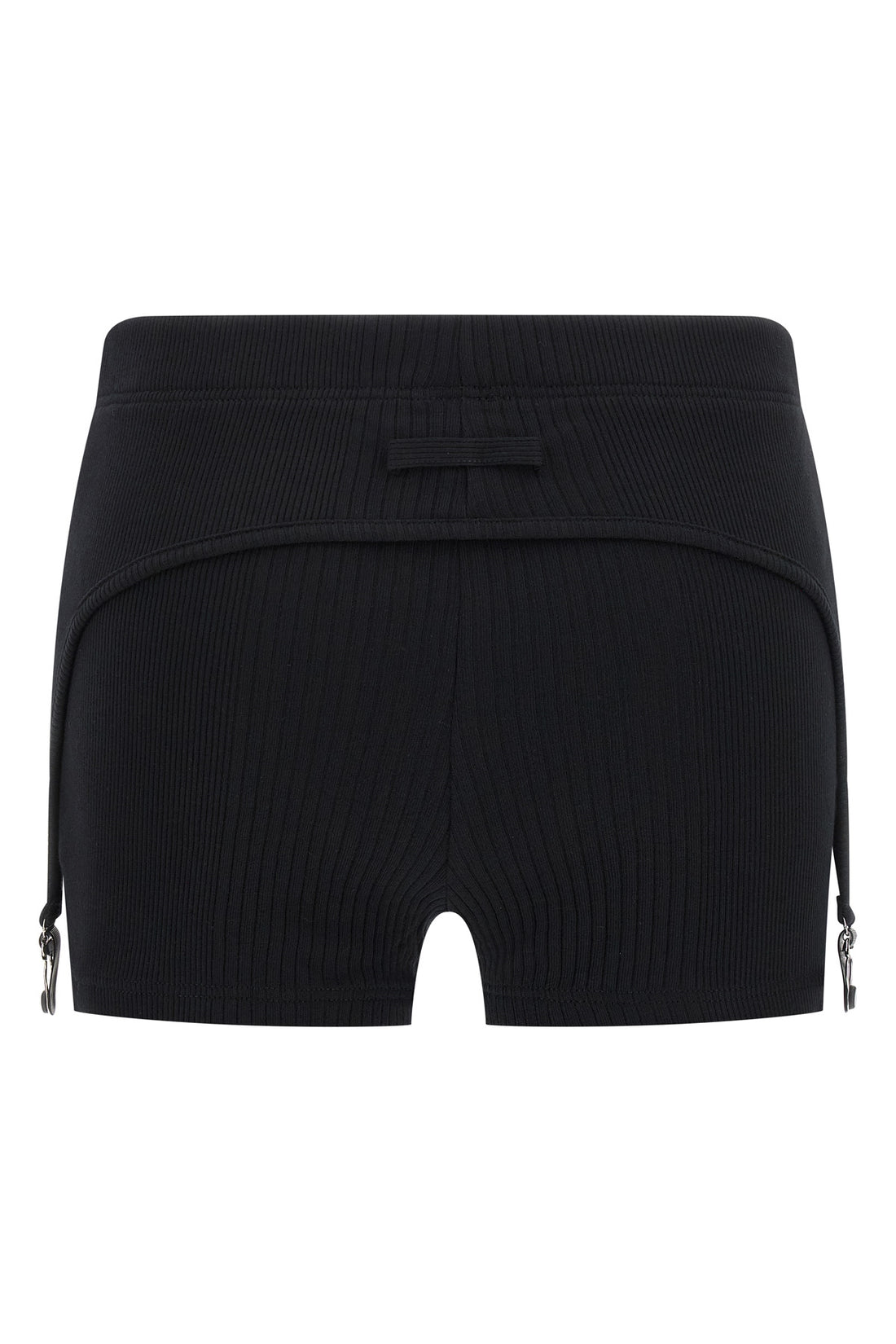 JEAN PAUL GAULTIER S the black garter ribbed stretch cotton shorts