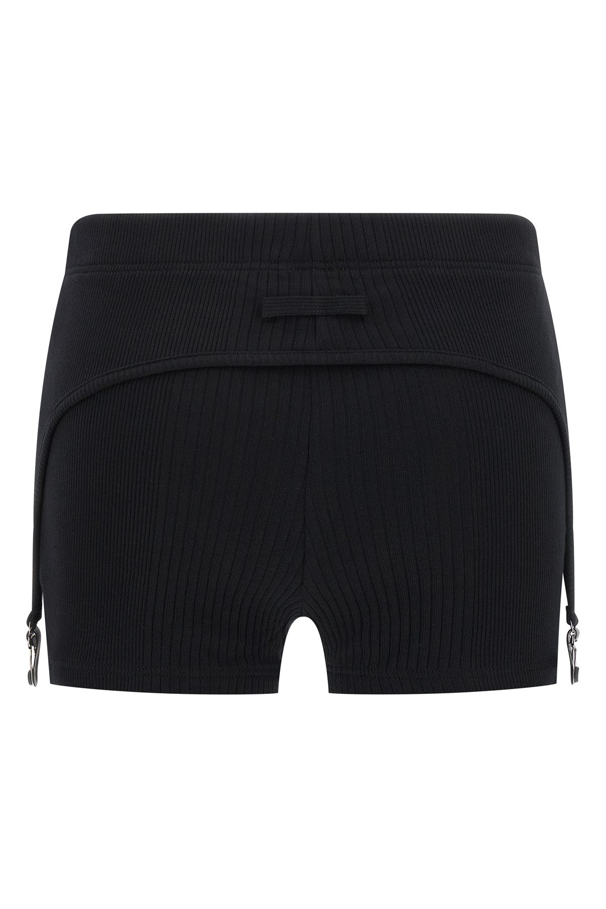 the black garter ribbed stretch cotton shorts