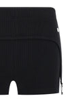 the black garter ribbed stretch cotton shorts