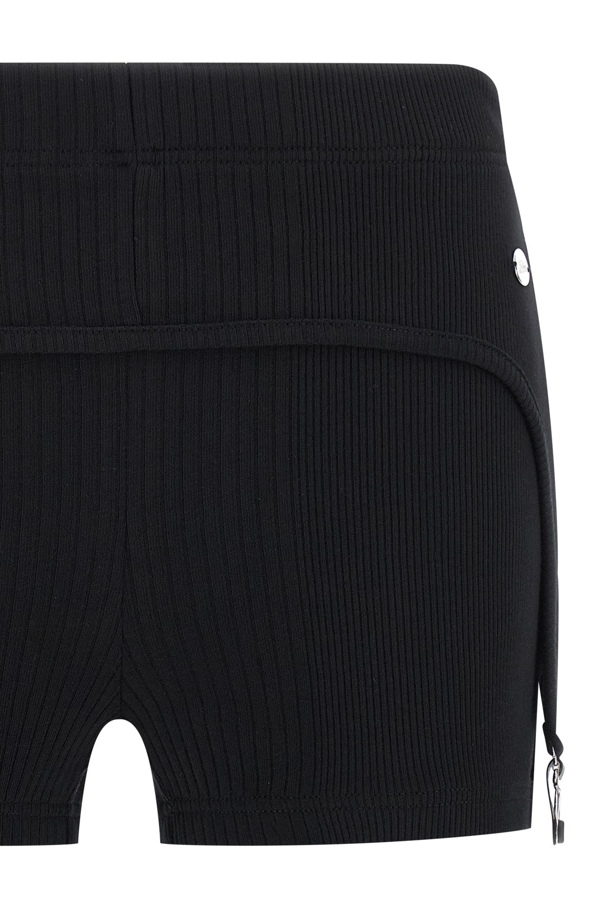 the black garter ribbed stretch cotton shorts
