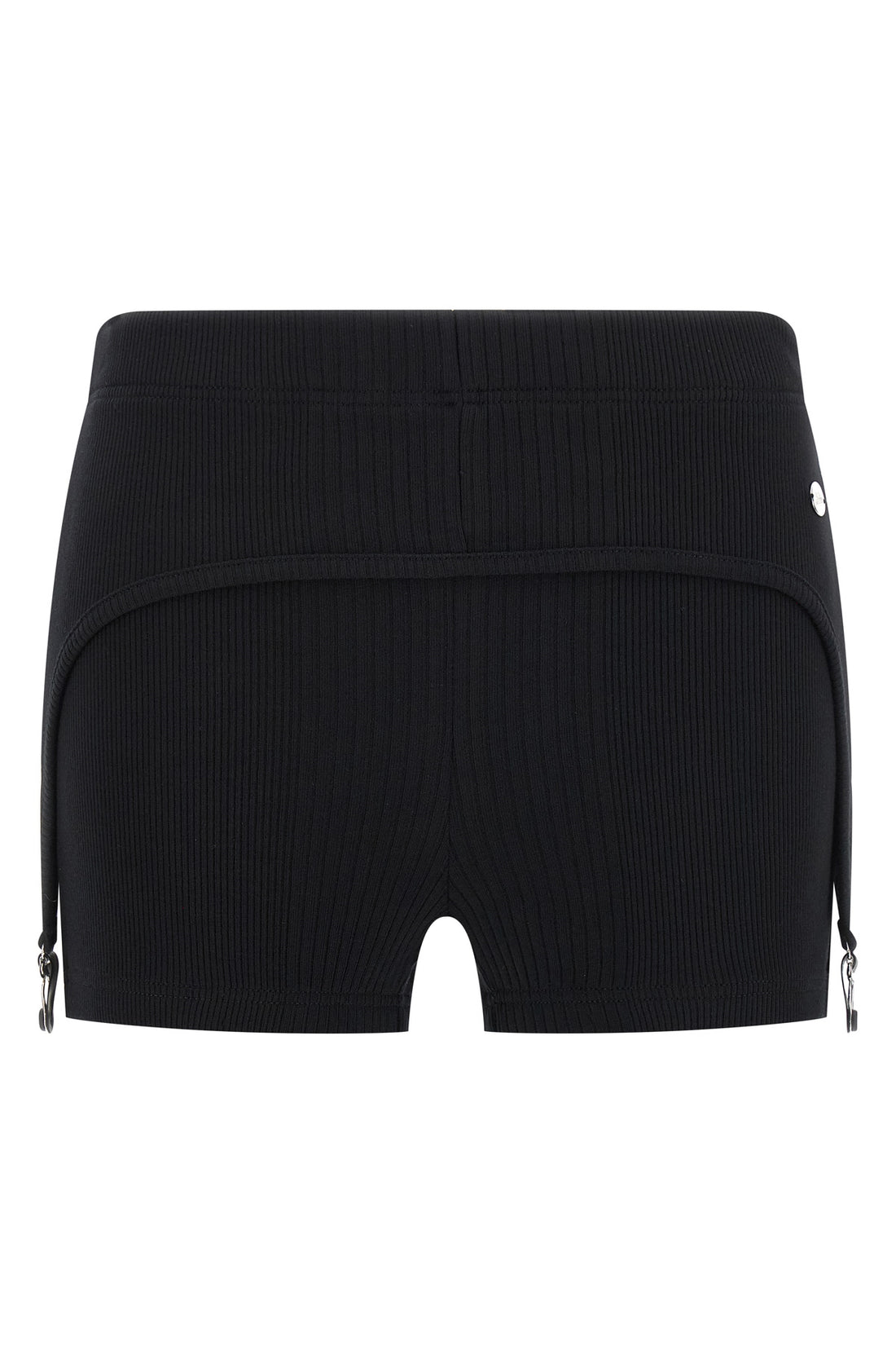 JEAN PAUL GAULTIER S the black garter ribbed stretch cotton shorts