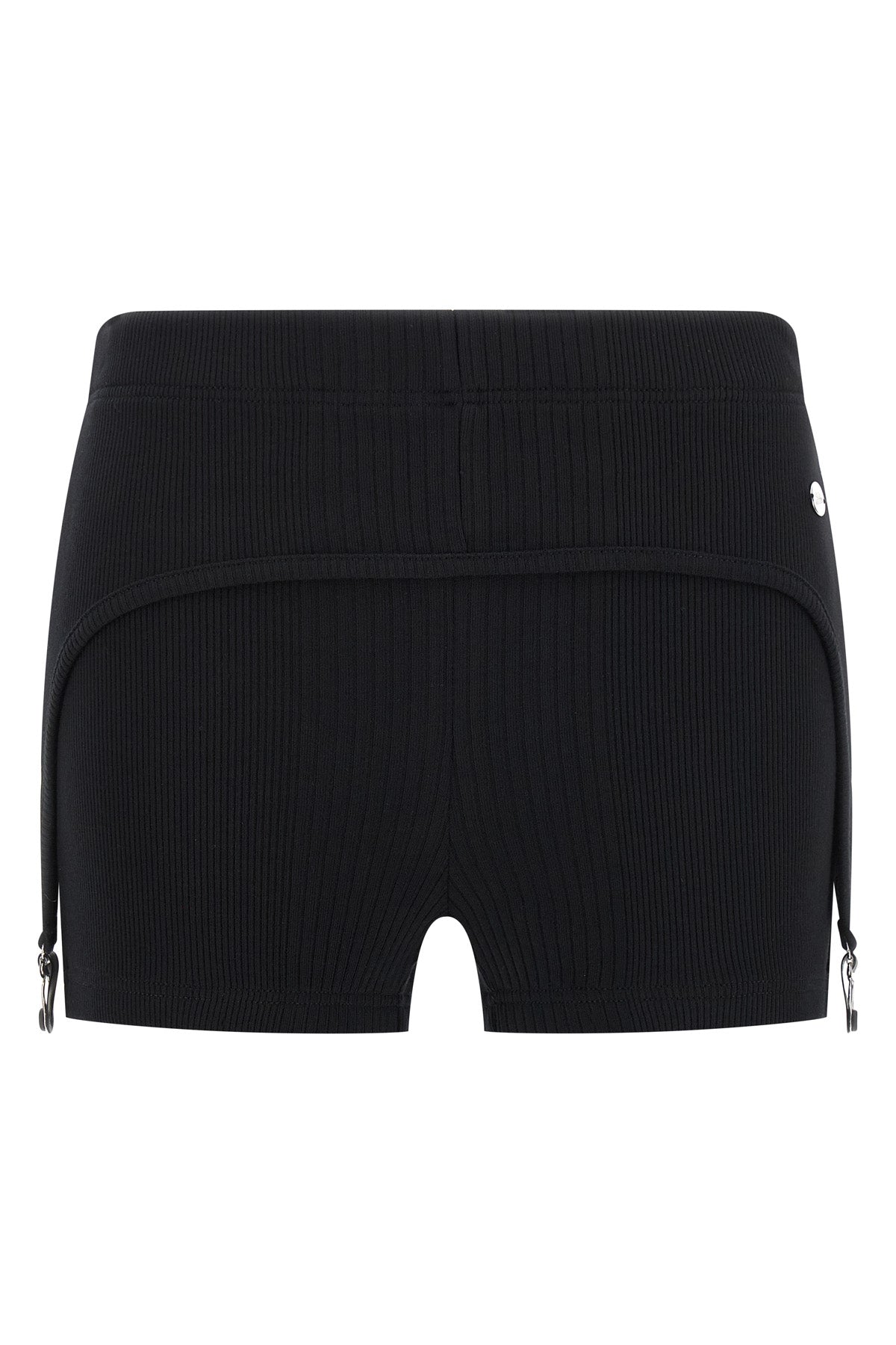 the black garter ribbed stretch cotton shorts