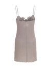 crêpe mini dress with floral appliqués