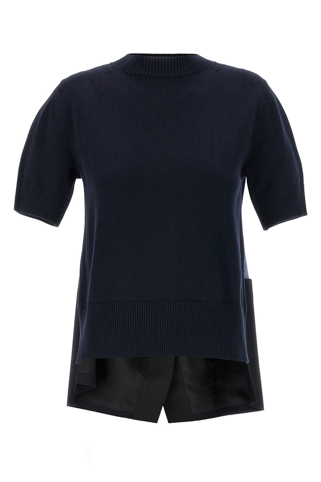 SACAI 2 asymmetrical cotton blend sweater