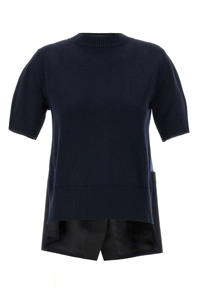 asymmetrical cotton blend sweater