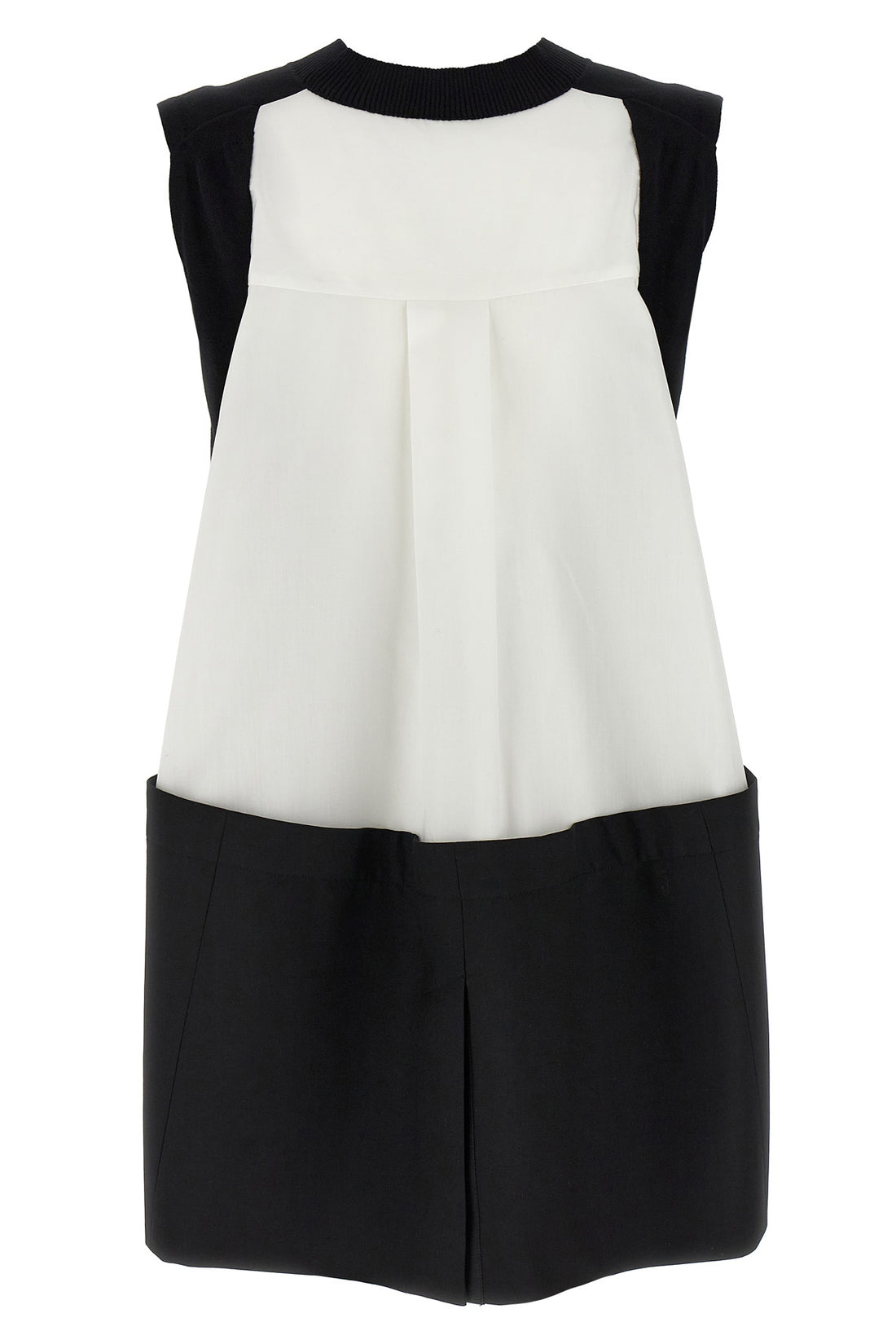 SACAI 1 asymmetrical knit and cotton poplin vest