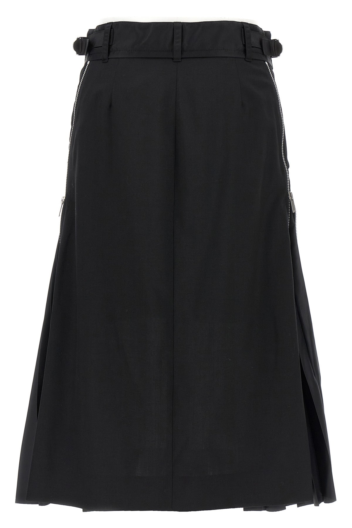 midi wool cargo mix skirt