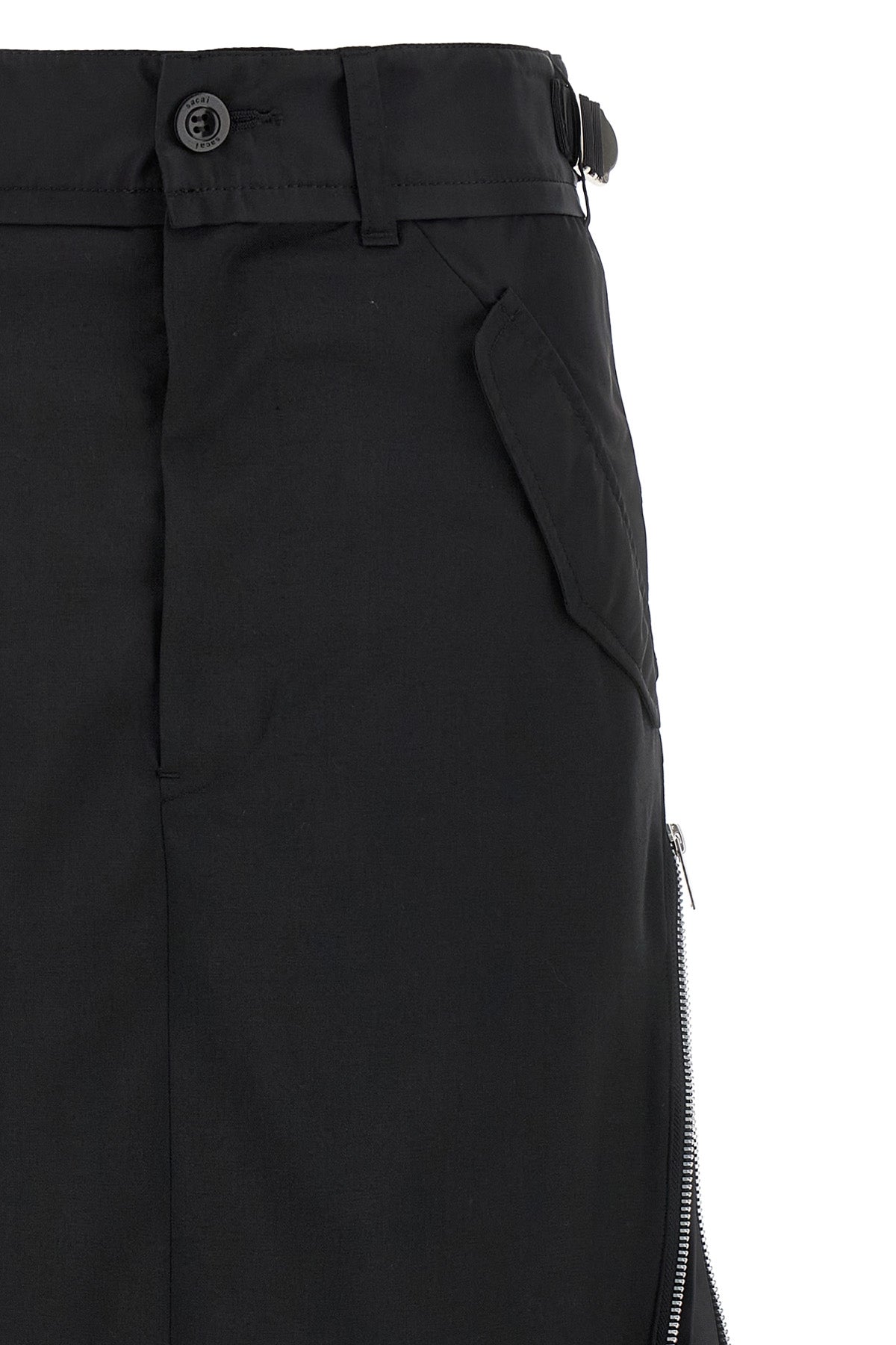 midi wool cargo mix skirt
