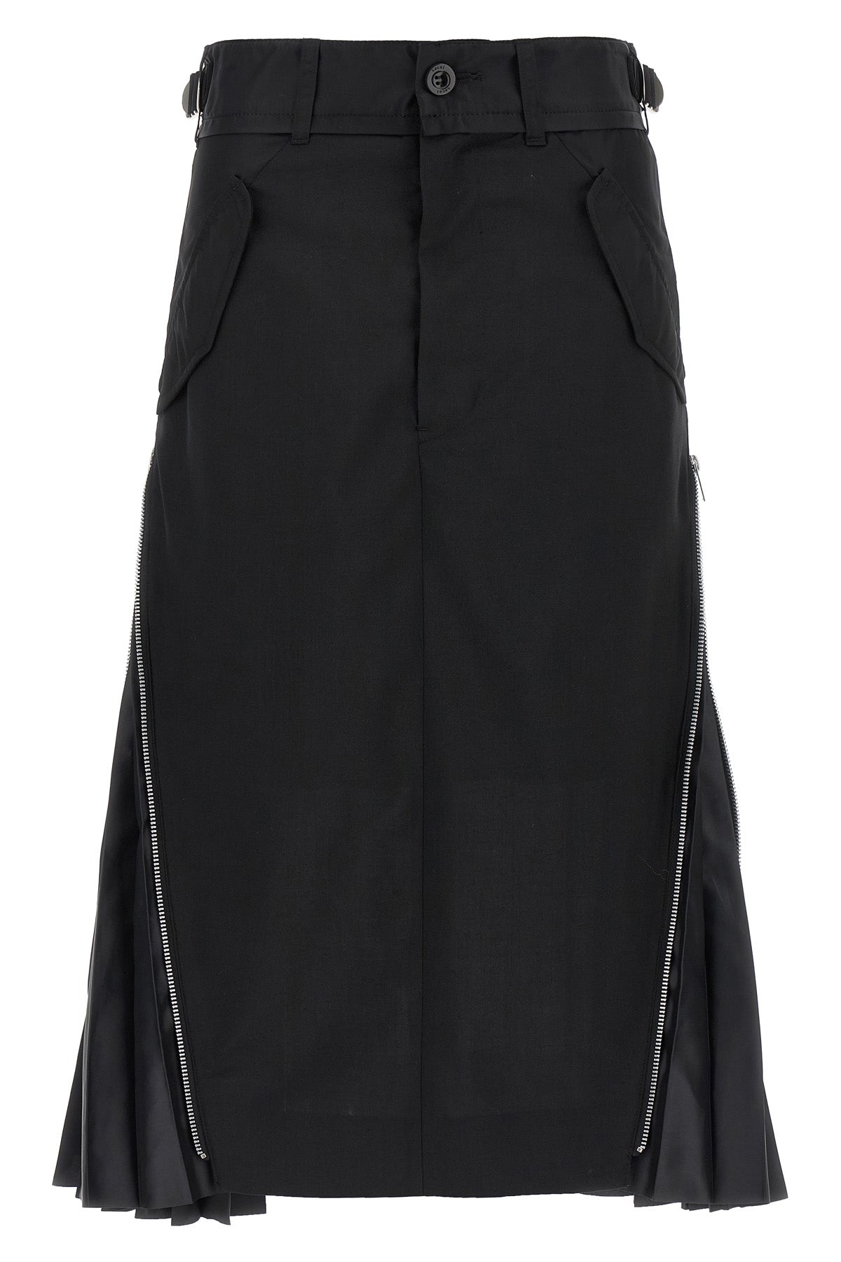midi wool cargo mix skirt