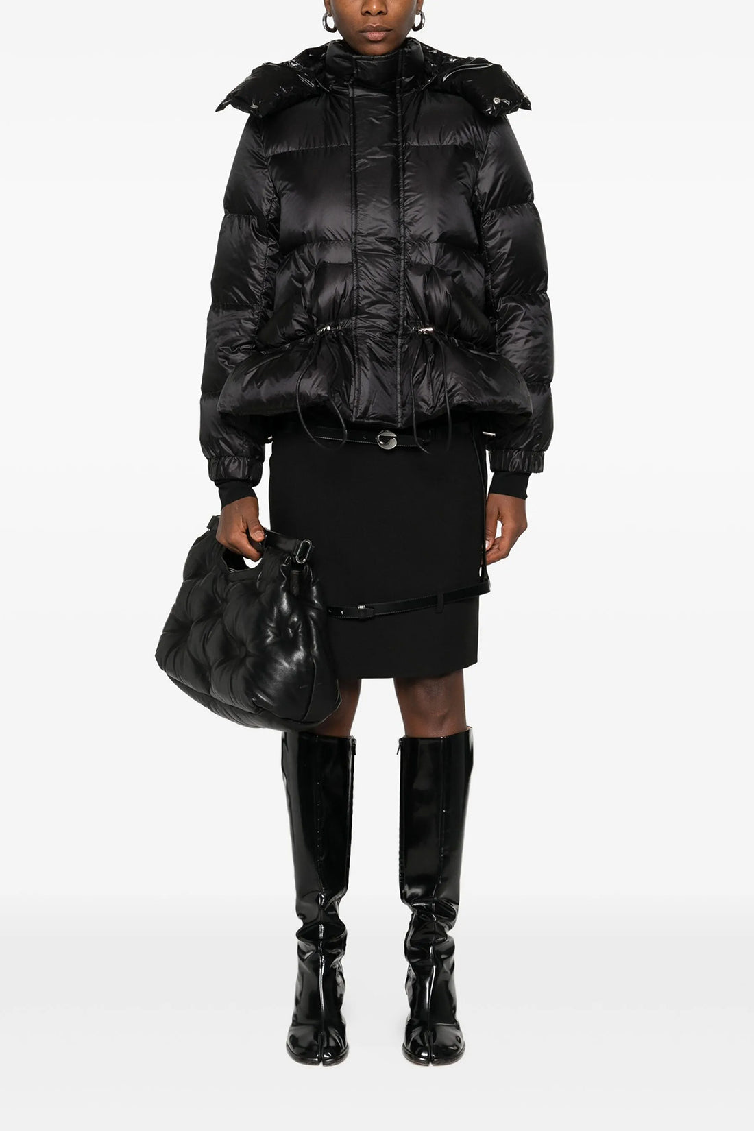 SACAI 1 flared puffer quilted nylon quilted and goose feather padded jacket