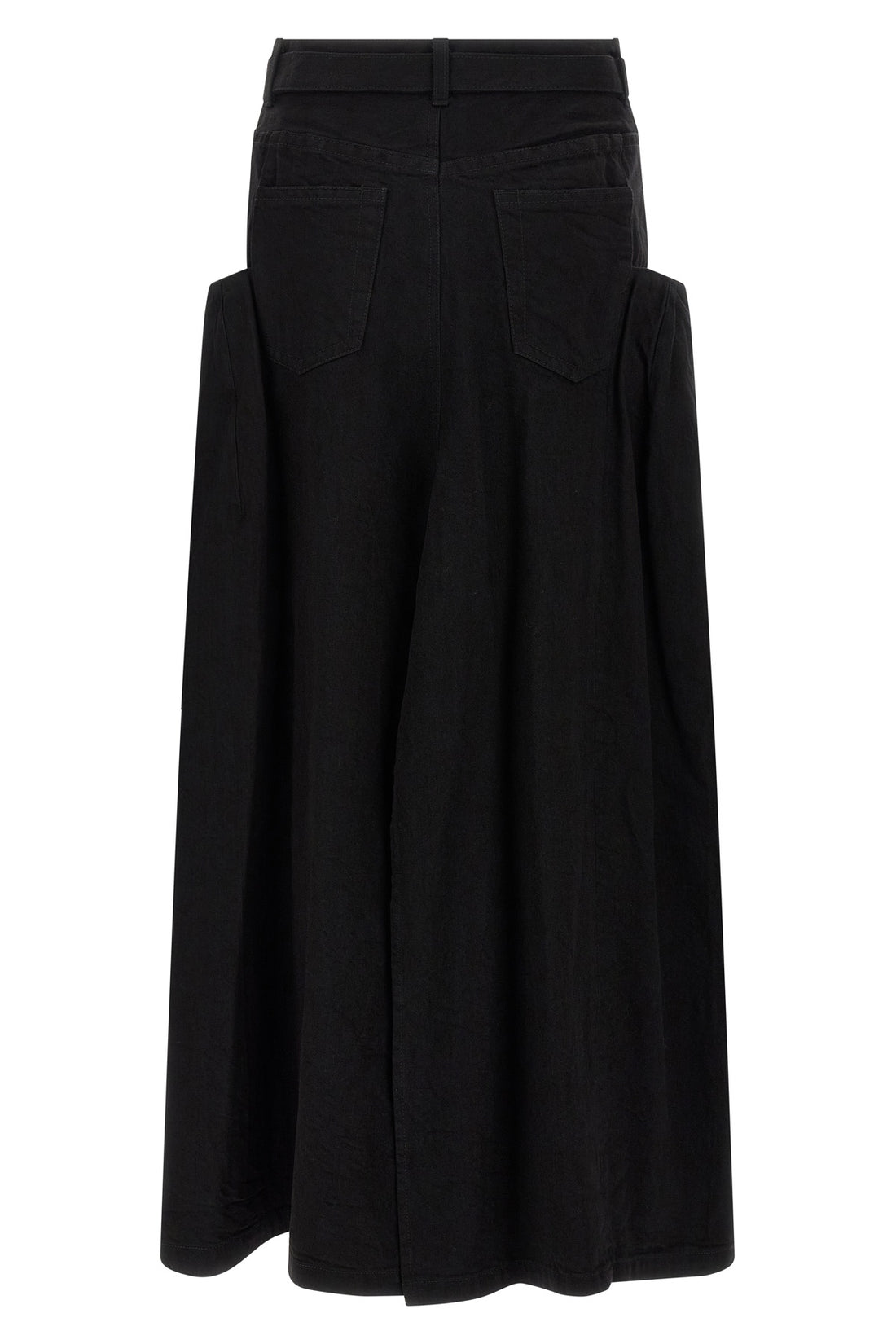SACAI 0 long skirt in garment-dyed cotton denim