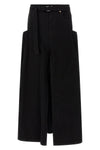 long skirt in garment-dyed cotton denim